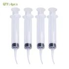 Одноразовый прозрачный шприц для полива зубов, с изогнутым наконечником, 12 куб. См, 4 шт.компл.