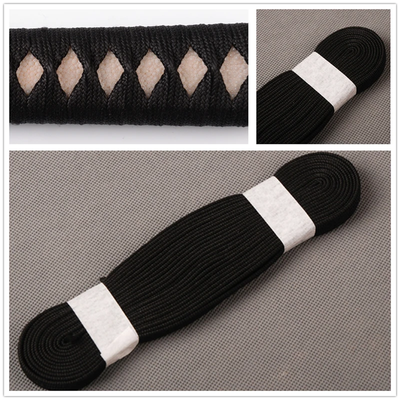 Шнур для обмотки черного цвета японской Самурайской Катаны вакидзаси Танто