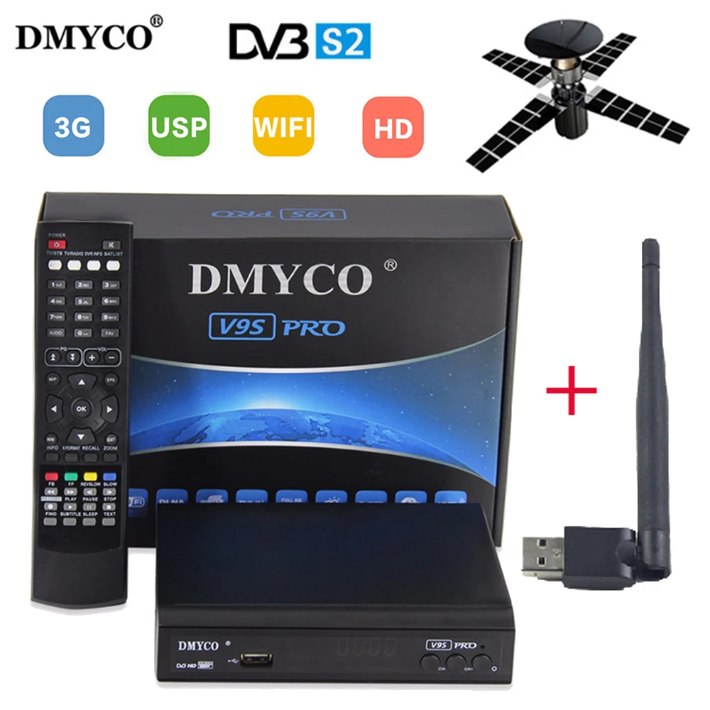 2018 V9S PRO DVB-S2 Спутниковый Ресивер FTA поддержка PowerVu Biss ключ Newcam Youtube Youporn Full 1080P HD с USB