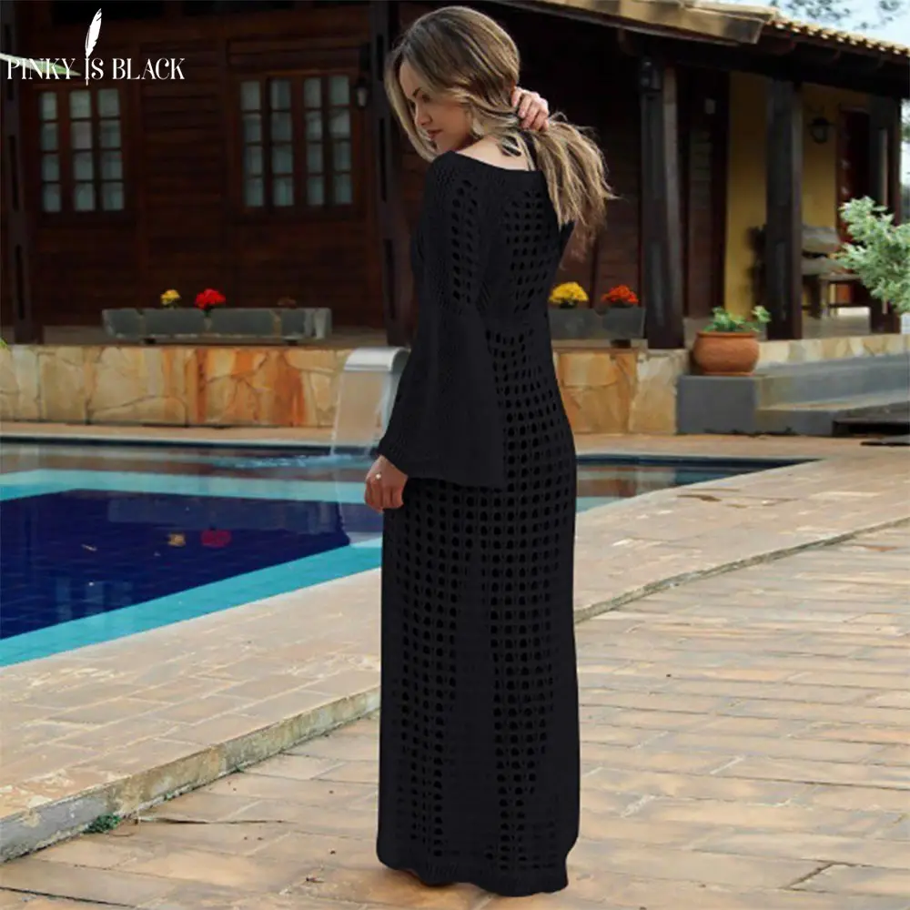 Светолечение... 2019 выдалбливают крючком белый пляжное платье Для женщин Туника