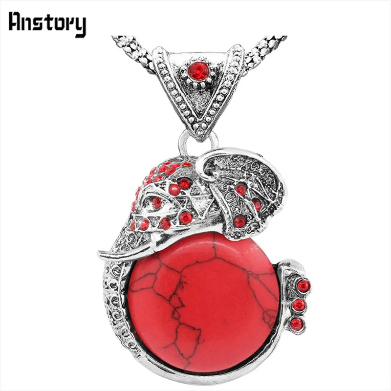 Кулон Слон Природный камень Цепочки и ожерелья для Для женщин Винтаж Посмотрите