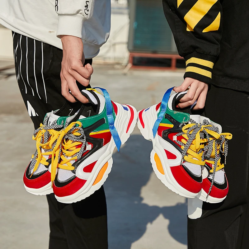 Size35-45; Новинка; модная разноцветная женская спортивная обувь на танкетке; Повседневная Вулканизированная обувь на платформе со шнуровкой; женская уличная обувь из сетчатой ткани