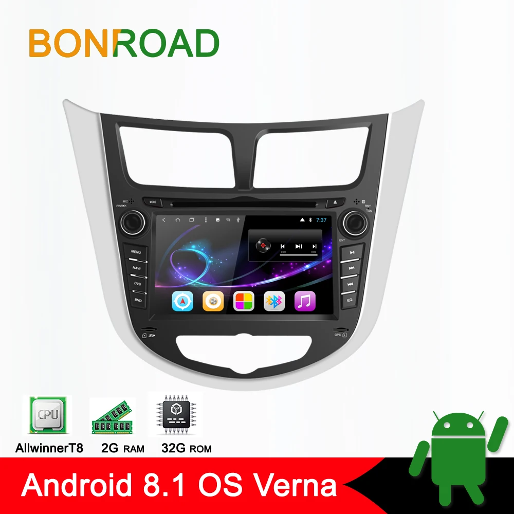 Автомобильный DVD проигрыватель BONROAD Восьмиядерный 1024*600 Android 8 1 GPS навигатор для