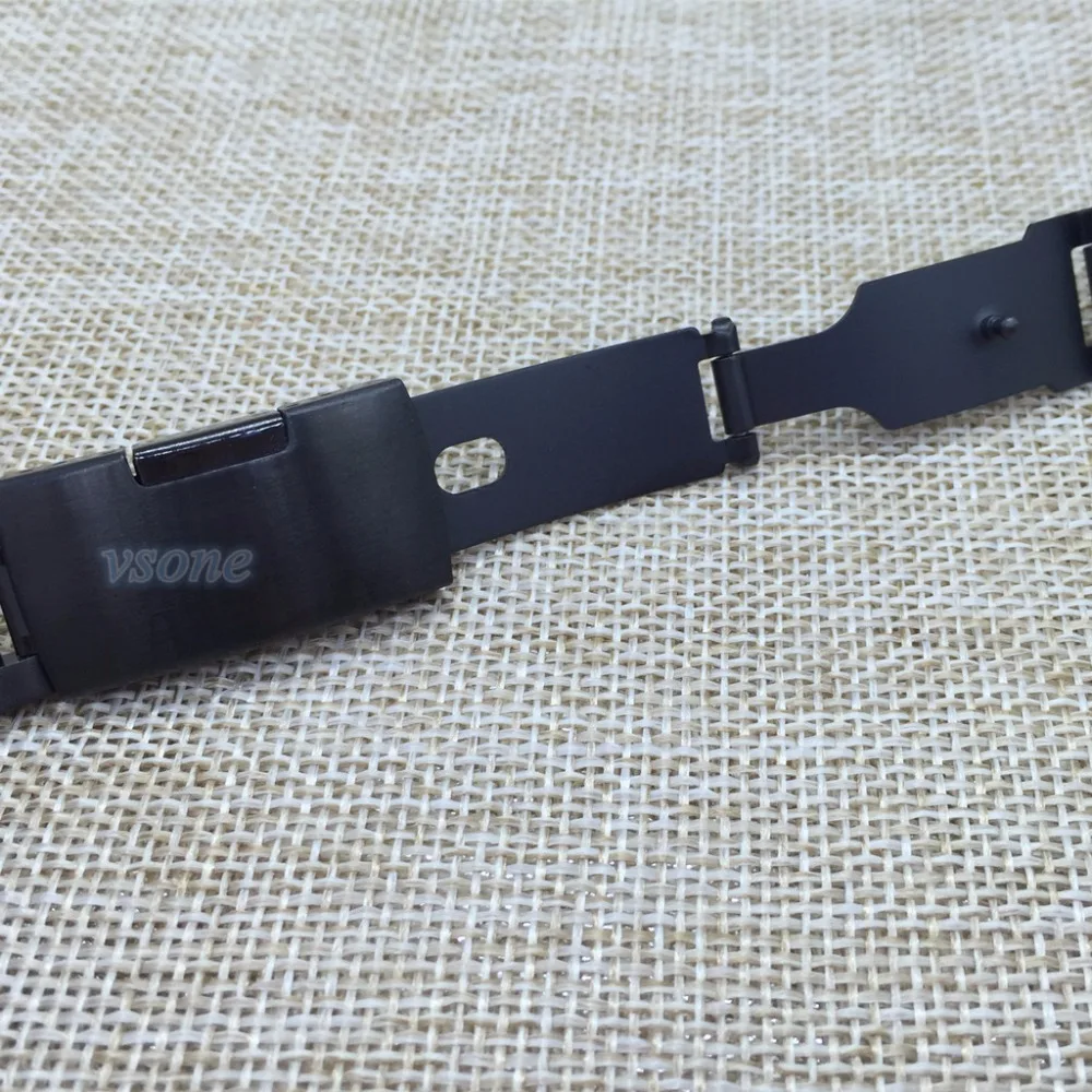 Черный ремешок для часов с изогнутым концом застежка из нержавеющей стали