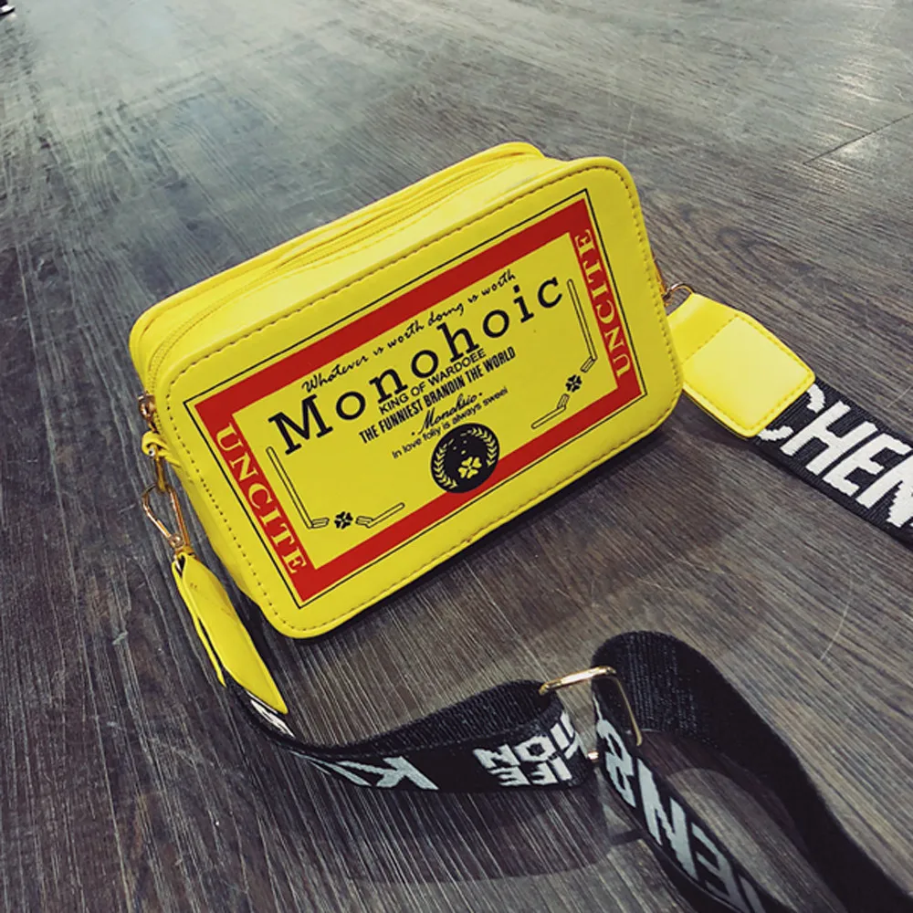 Yellow OCARDIAN сумки мини-сумки через плечо для женщин Дизайнерская кожаная квадратная сумка с буквенным принтом сумка-мессенджер Прямая поставка M7 - Цвет: Yellow