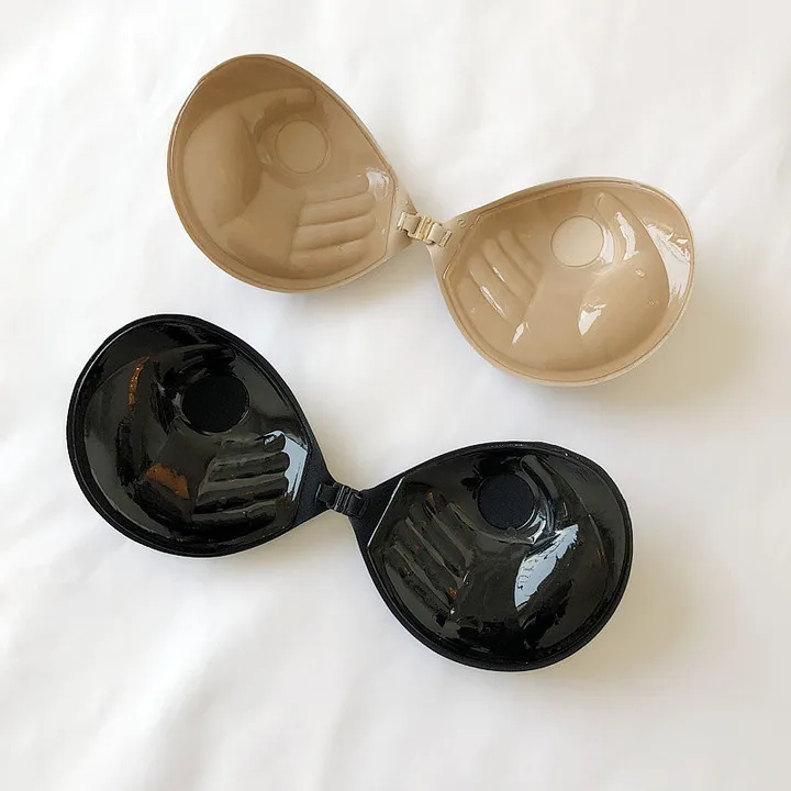 Fashion Women Sexy Lingerie Solid Silicone Adhesive Gel Push Up Finger Shape Backless Strapless Invisible Massage Bra