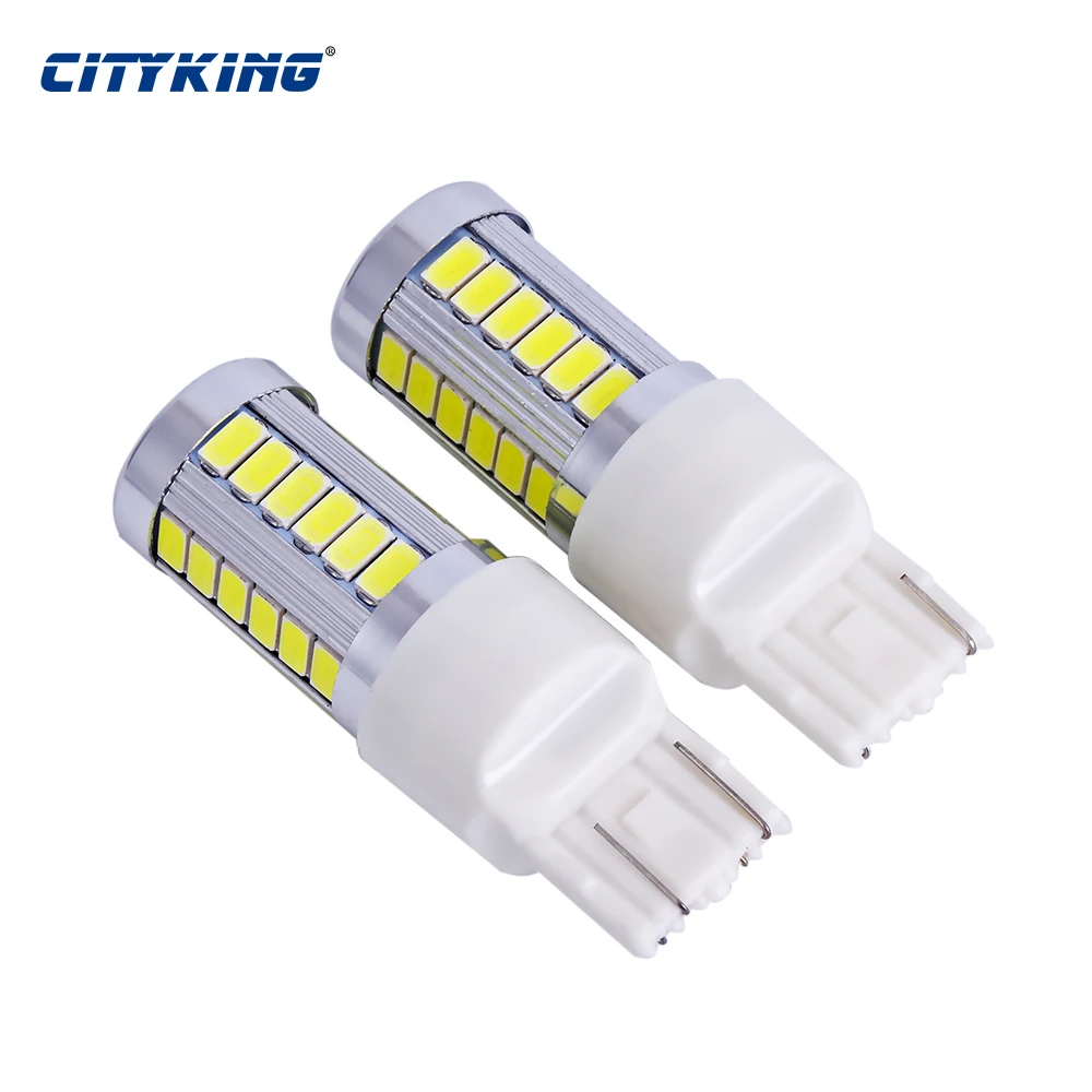 

10 x 7443 7440 led WY21W W21/5W LED T20 33smd 5730 5630 Chip led Car Turn Signal Backup Parking lamp Reverse Brake White 12V