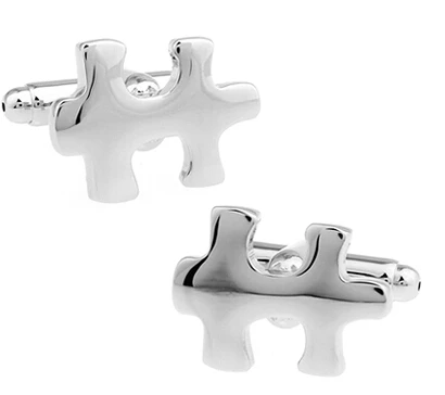 

Free Shipping Puzzle Cufflinks Silver Color Copper Nolvety Game Design Best Gift For Men Cuff Links Wholesale&retail