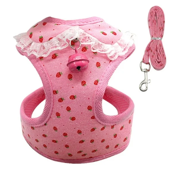 Bell Pink Милый мягкий дышащий воздушный нейлоновый сетчатый щенок собака домашний питомец шлейка для кошек поводок набор для маленьких щенков собаки чихуахуа йоркки Мопс дропшиппинг - Цвет: Bell Pink
