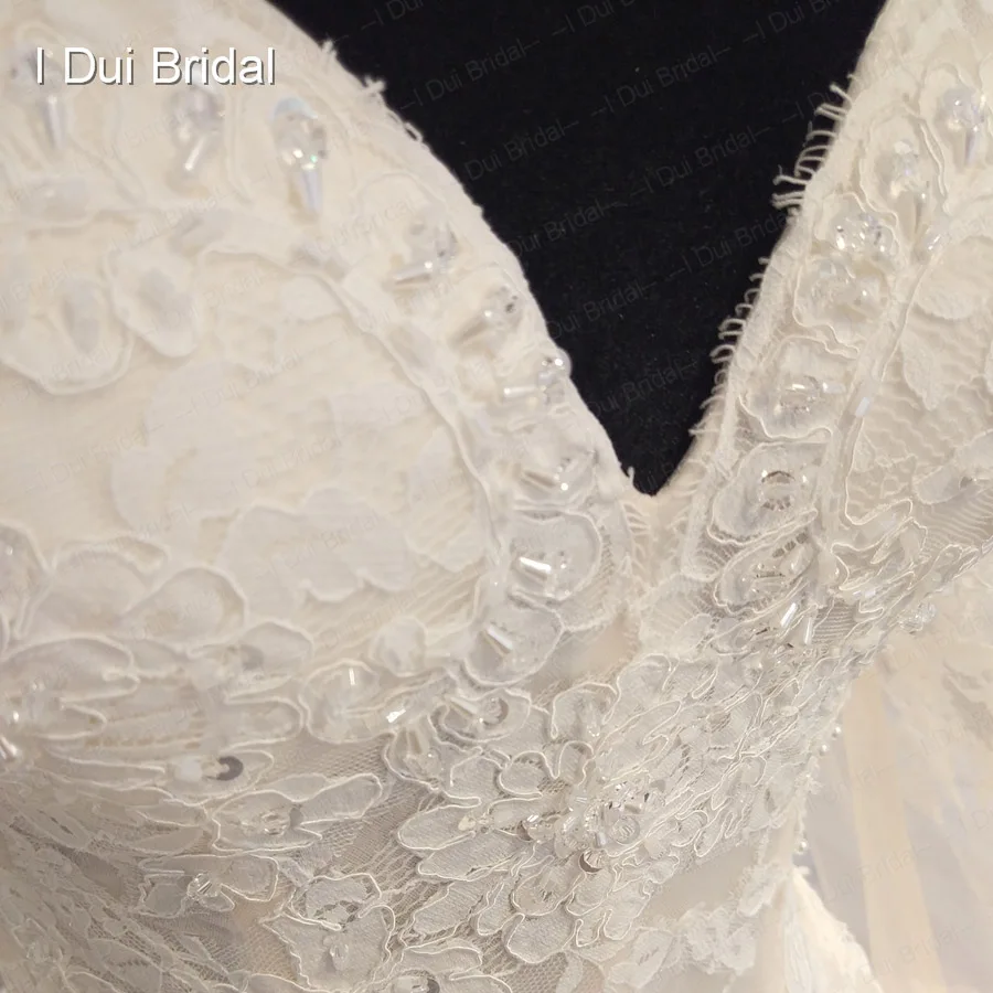 Off Shoulder Long Sleeve Wedding Dress A line Lace Appliqued Beaded Bridal Gown Factory High Quality Custom Made