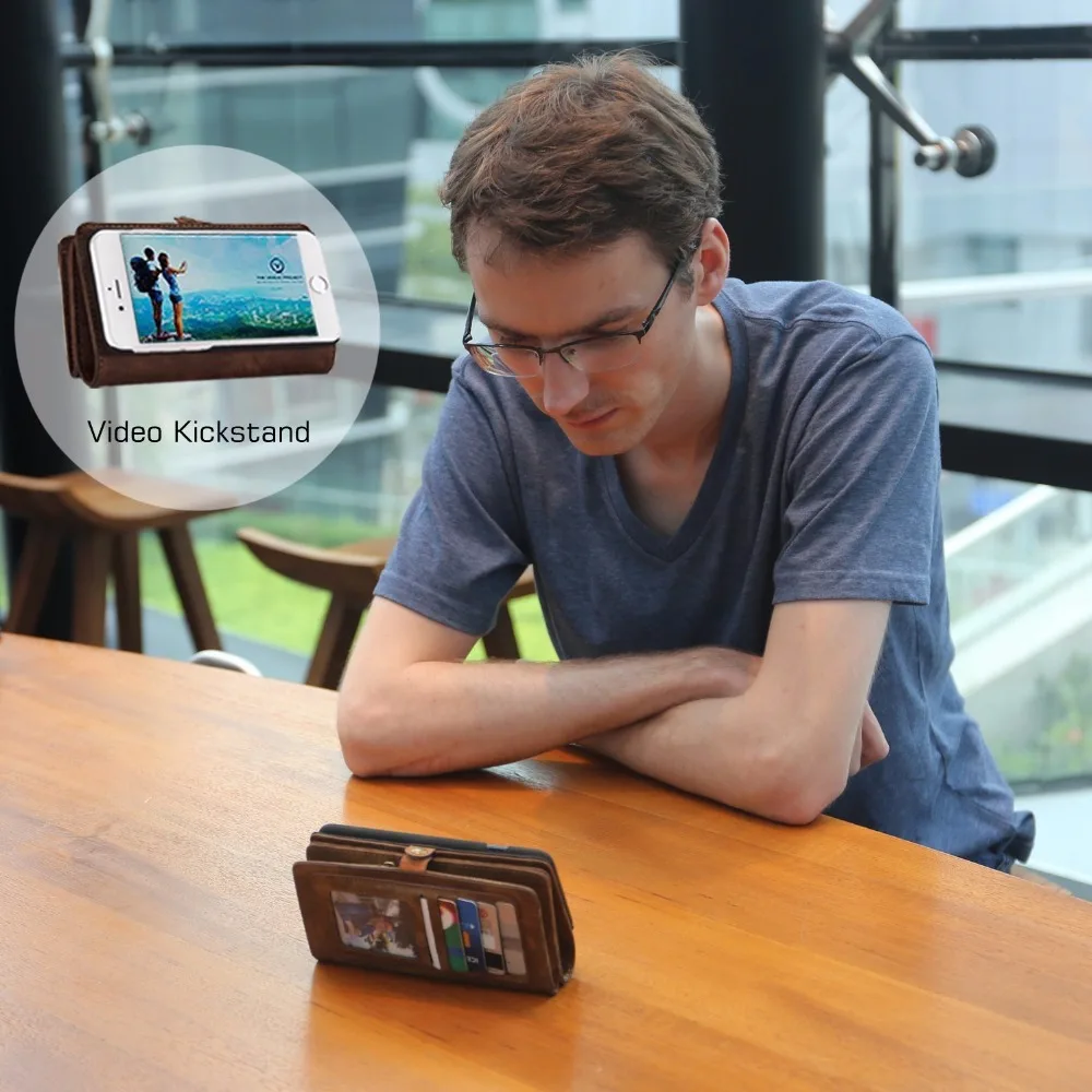Натуральная кожа кошелек чехол для телефона для iPhone X, Супер органайзер кошелек для денег держатель для карт с магнитной съемной чехол