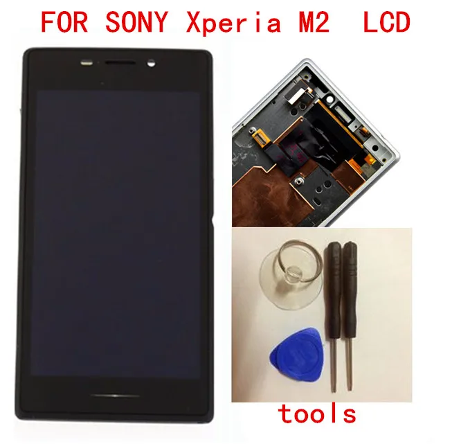 Для sony Xperia M2 D2303 черный белый полный ЖК-дисплей Экран дисплея + сенсорный экран