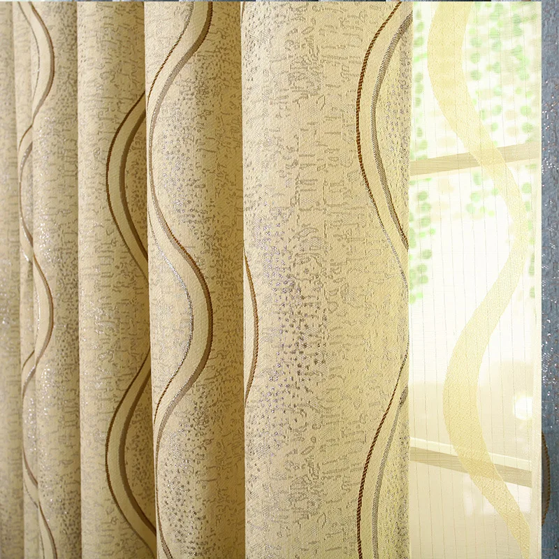 

Striped Polyester Cotton Luxury Window Curtains for LivingRoom Kitchen Blackout Curtain Flat Window Treatments Gromment Top