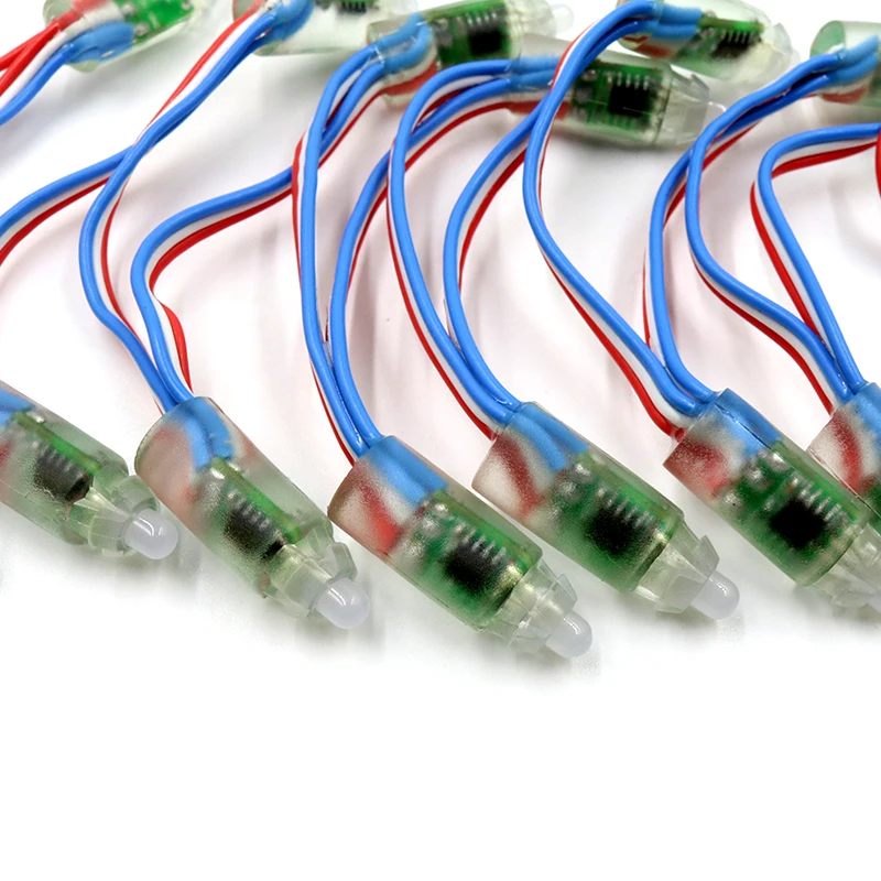 100pcs/lot DC12V 9mm UCS1903 addressable RGB led smart pixel node light digital full color string waterproof IP68 rated | Лампы и