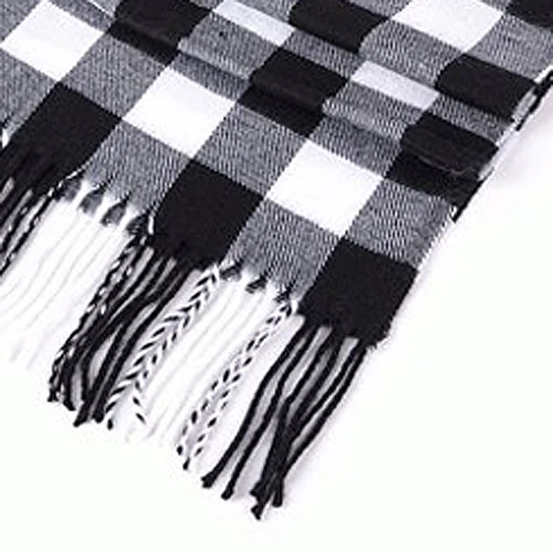 Новый классический черный и белый клетчатый полосатый декоративный шарф с