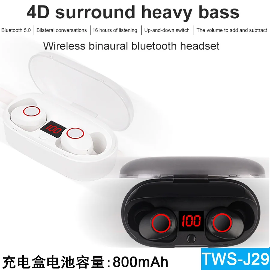 J29 Bluetooth 5,0 TWS мини беспроводные наушники-вкладыши для Близнецов с аккумулятором чехол Hands Free для iphone Android