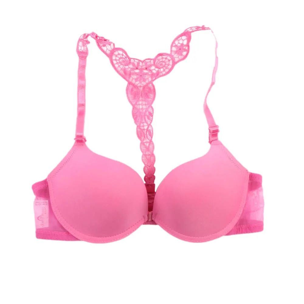 

Sexy Front Closure Smooth Bras Charming Lace Racer Back Racerback Push Up Bras For Dropshipping