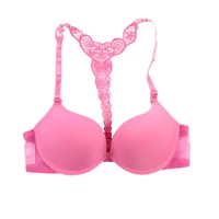 sexy front closure smooth bras charming lace racer back racerback push up bras for dropshipping