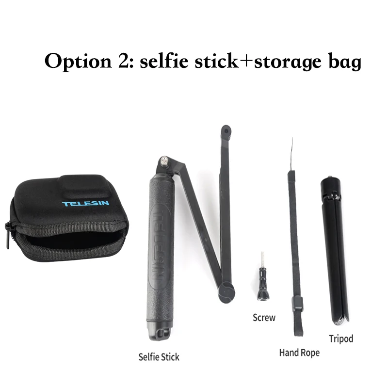 selfie stick bag Телесин selfie палку штатив-монопод для серфинга с плавающей ручкой 3-полосная рукоятка Штатив для GoPro Hero iPhone 7 6 Plus 5 gopro7 yi 4k воды спортивной активности - Цвет: selfie stick bag
