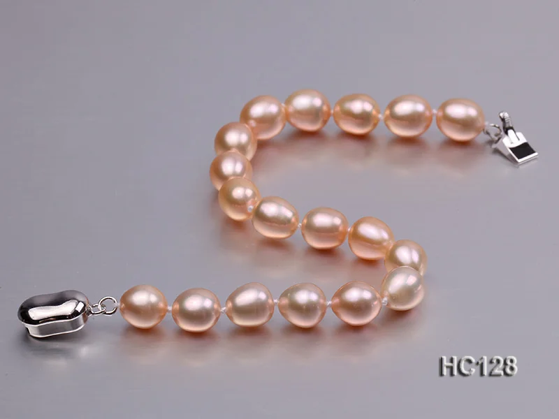 Unique Pearls jewellery Store Charming AA 7.5-8MM Pik Color Rice Freshwater Pearl Bracelet 19cm 925 Silver Clasp | Украшения и
