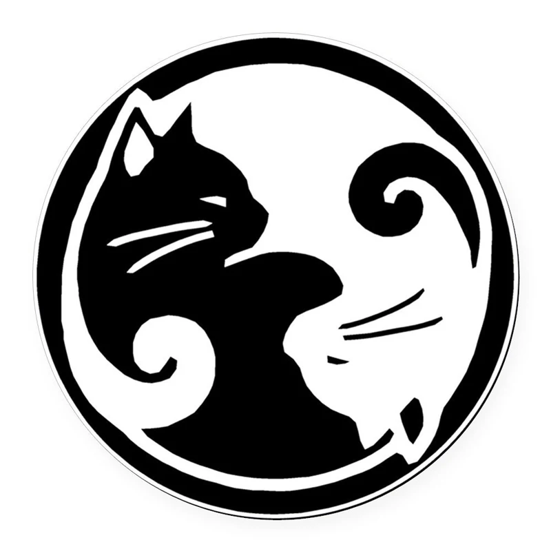 2 шт. черный/белый кот 5 &quotмодный Декор автомобиля Наклейка Виниловая наклейка |