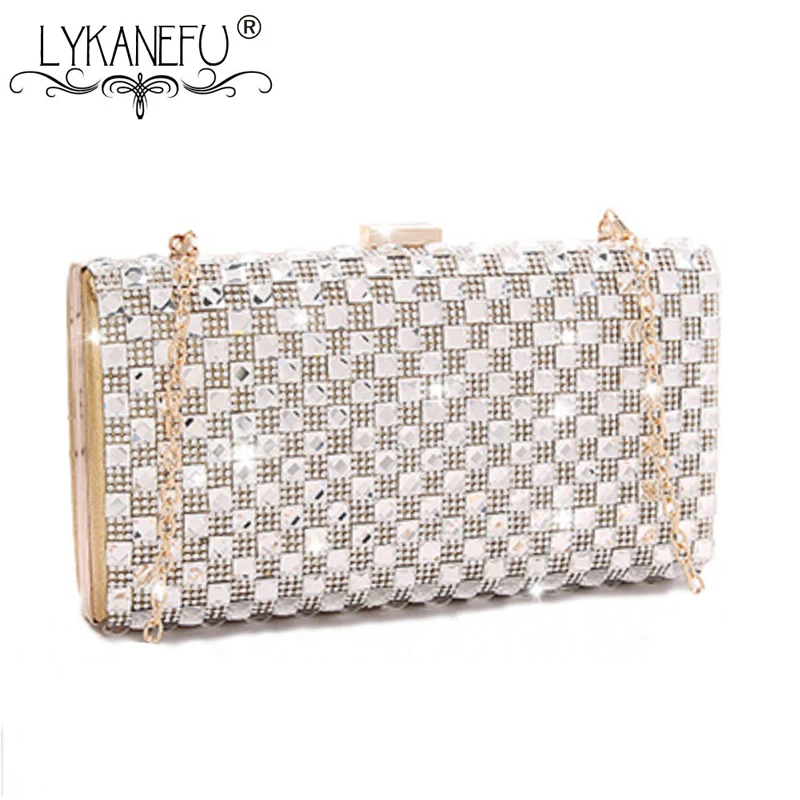 

LYKANEFU Luxury Women Evening Bag with Artificial Diamonds Clutch Purse Women Bag Day Clutches Ladies Wedding Hand Bag for Phone