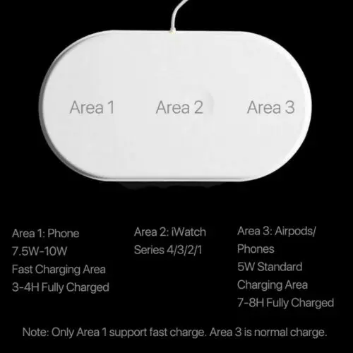 Для Apple Watch 2 3 4 Airpower коврик Airpods QI Беспроводное зарядное устройство База для iPhone X XS Max XR 8 8 Plus быстрая Беспроводная зарядная панель
