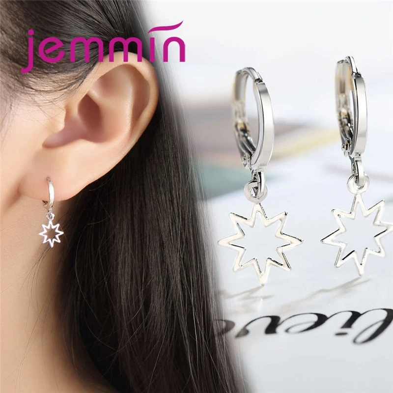 

Classical Style New Arrival Star Hollow Design Pendant 925 Sterling Silver Earring Sweet Woman Girls Best Party Jewelry
