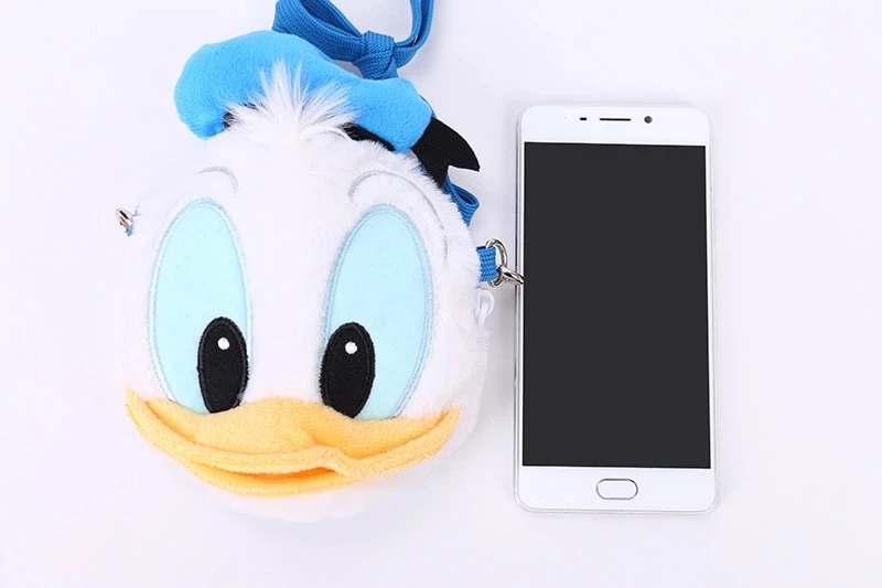 Disney мультфильм Микки Минни Дональд Дак, большие глаза милые плюшевые сумки-мессенджеры выдвижной карты пакет портмоне