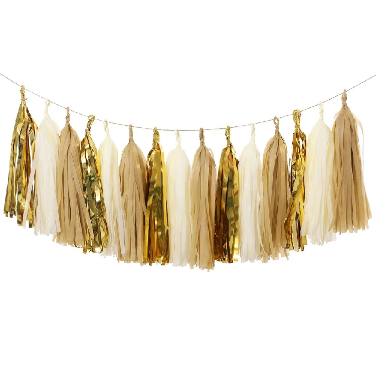 14 дюймовая гирлянда с кисточками из папиросной бумаги бумажные цветы для