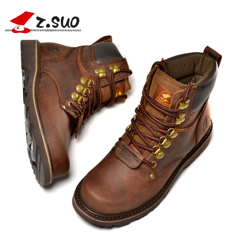 Z. Suo/мужские ботинки модные кожаные мужские высококачественные рабочие botas hombre|men