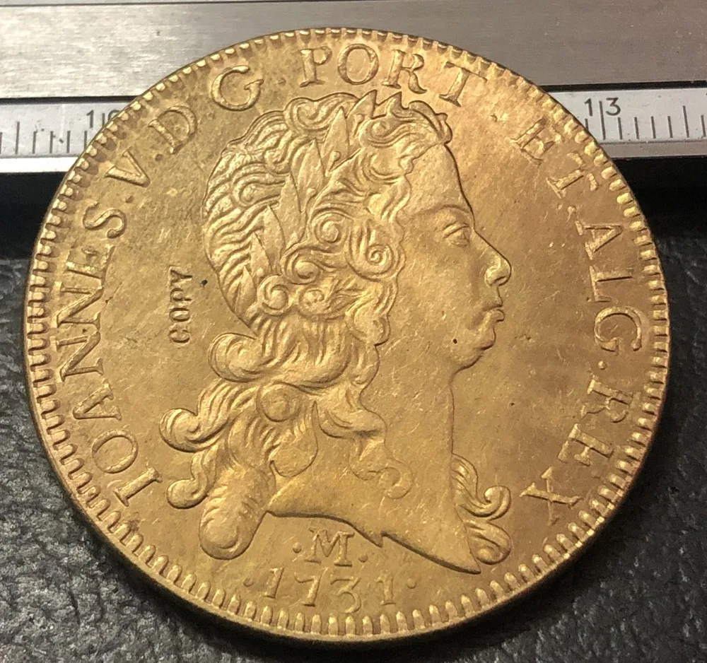 Красивая 1731 м бразильская 12800 рейс-джоо V копия 22K Золотая монета | Дом и сад