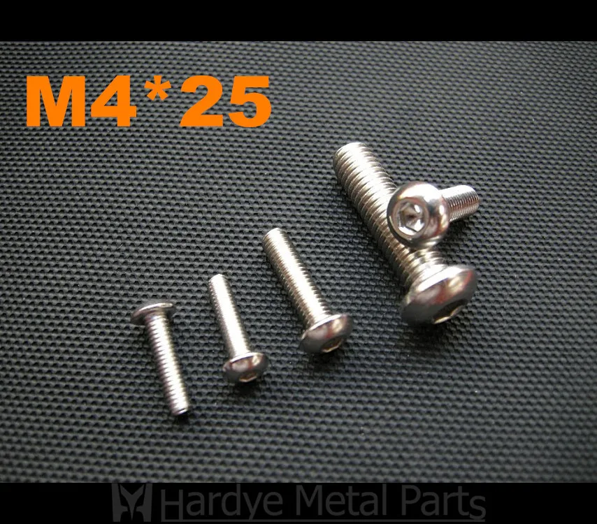 

100pcs/lot M4*25 ISO7380 Stainless steel button head socket screw