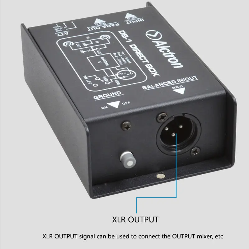 Alctron DB-1 DI директ-бокс Новое поступление, пассивные стерео DI директ-бокс-1 канал Профессиональный ди-боксы