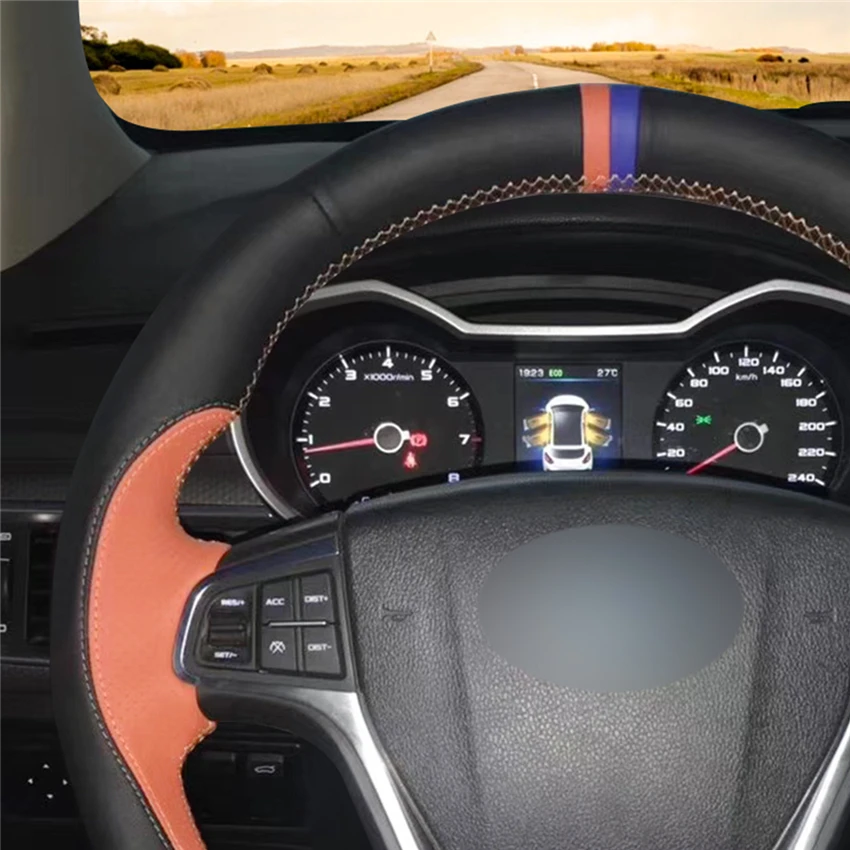 MEWANT черный оранжевый кожаный чехол рулевого колеса автомобиля для Geely EMGRAND GT