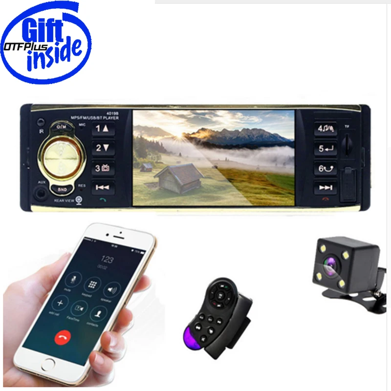 OTFplus 4 ''TFT экран 1 Din автомобильный Радио Аудио стерео MP3 аудио плеер Bluetooth с