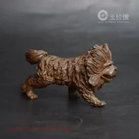 pocket tea pet tibetan mastiff antique bronze carvings with small ornaments
