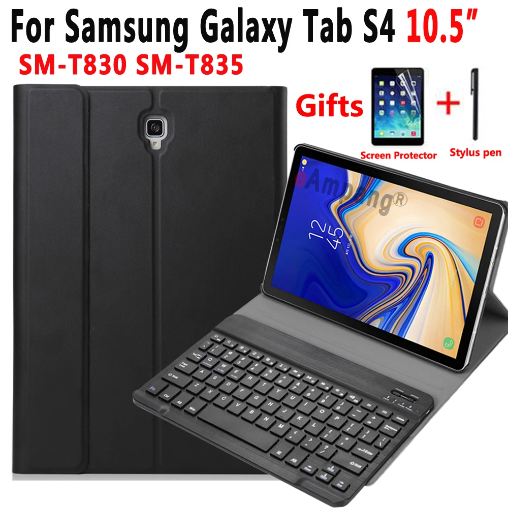 Bluetooth чехол для клавиатуры Samsung Galaxy Tab S4 10 5 SM T830 T835 + подарок|Чехлы планшетов и