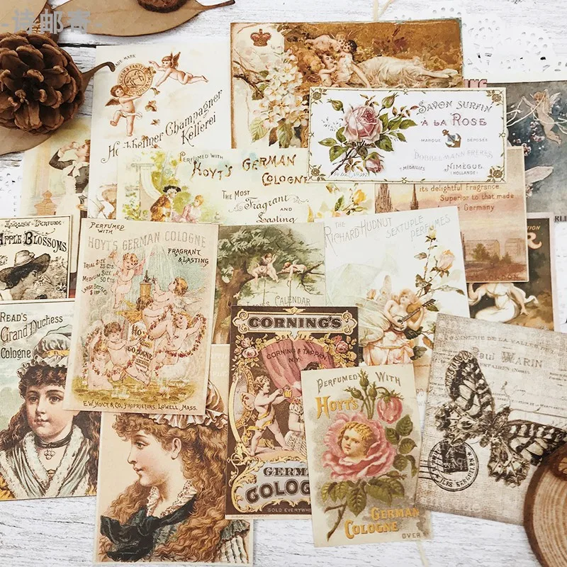 68 шт. растительных персонажей наклейки Junk Journal карточки для планировщика Винтаж