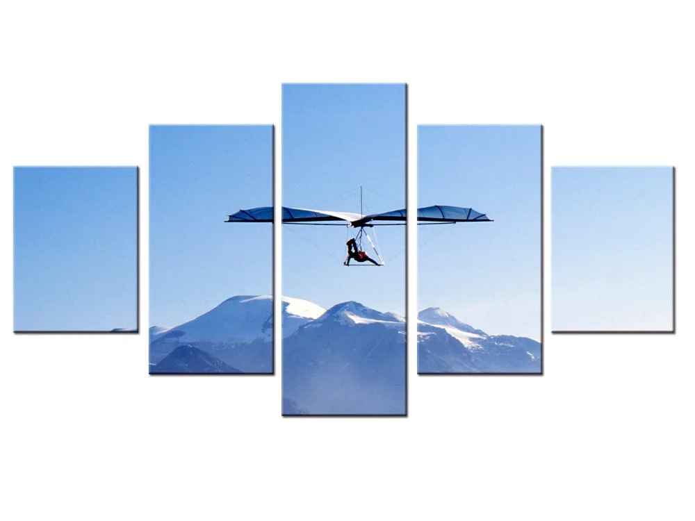 5 шт./компл. Современная Настенная живопись Летающий в воздухе снег горный фон HD