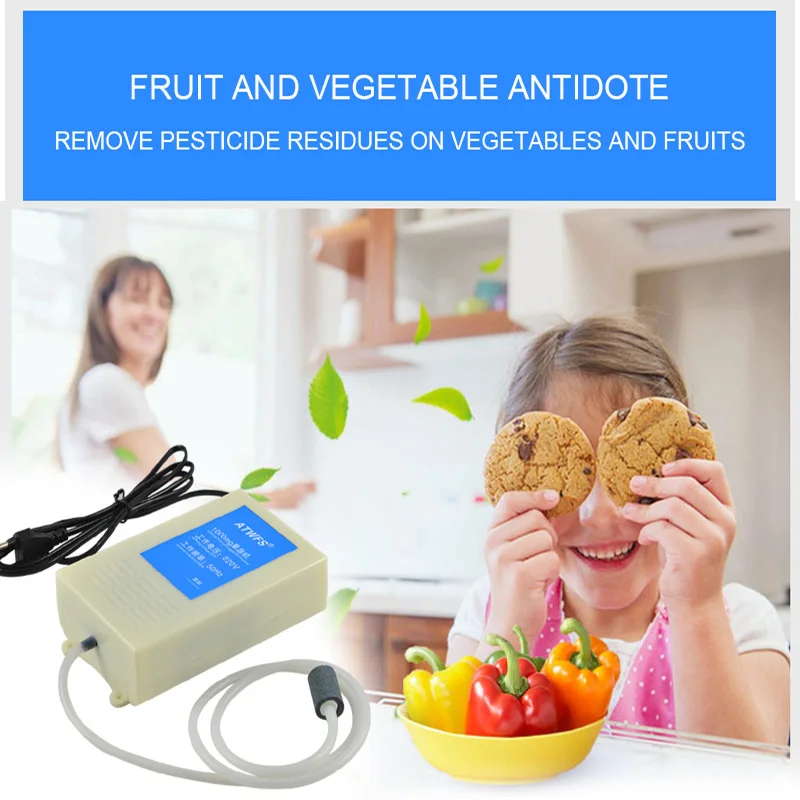 

Ozone Generator 1000mg Portable 220v Air Purifier Water and Air Ozonizer Aquarium Ozonator EU plug