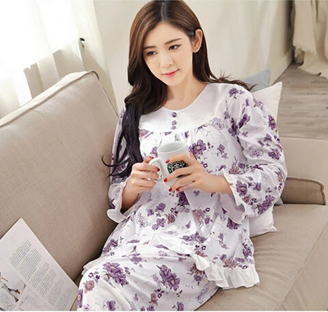 M 3XL женская пижама с длинным рукавом Элегантная принтом зимняя Пижама весенне