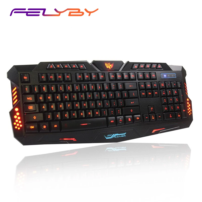 FELYBY M200 3 цветный переключатель геймерская Подсветка USB Проводная Механическая на