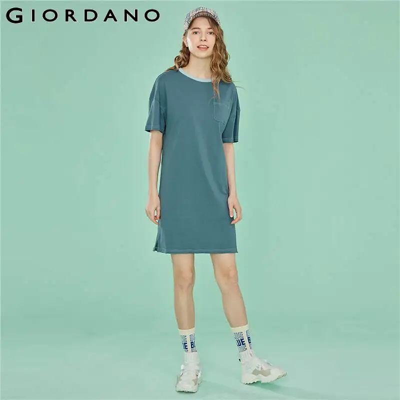 Женское платье dordano с одним карманом Vestidos De Verano контрастное круглым вырезом Sukienka