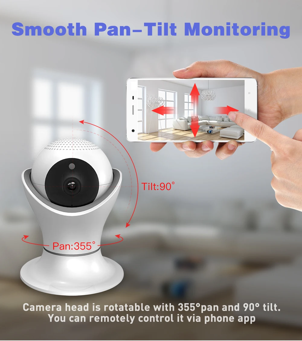 SDETER 1080P 2MP Беспроводная ip-камера Wifi домашняя камера видеонаблюдения видео запись двухстороннее аудио ночное видение Детский Монитор 1080P