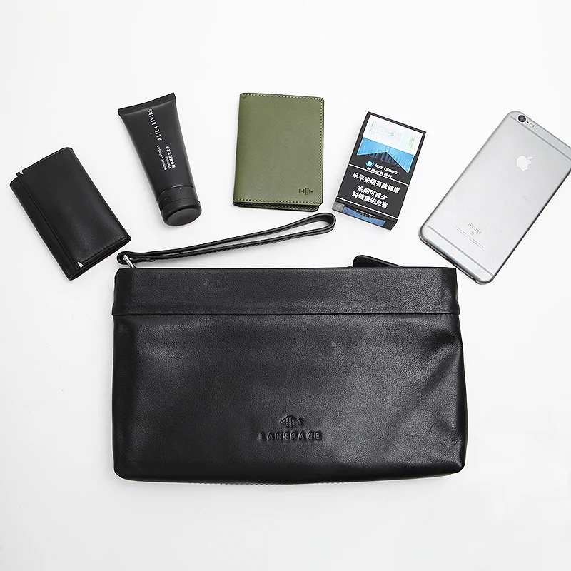 Кошельки LANSPACE из натуральной кожи для мужчин модная мужская сумка от известного