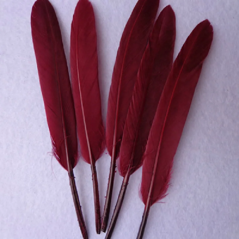 

New Hot Pretty 100pcs/lot Beautiful Wine red Goose Feather 4-6 Inches 10-15 cm Colorful