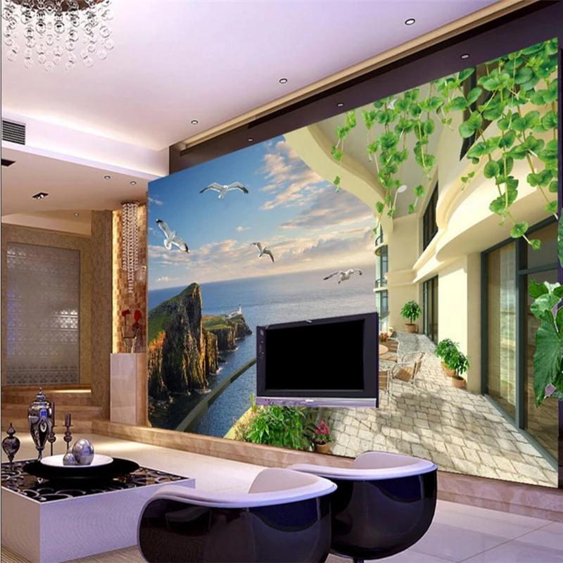 Фотообои beibehang на заказ фотообои наклейки мечта HD комната с видом море 3D стерео