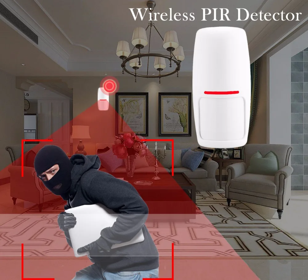 Беспроводная GSM PSTN домашняя охранная сигнализация система PIR датчик движения