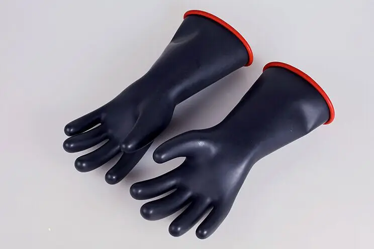 Фото 7.5-10KV insulated gloves Level 1 Live work electrician protective gloves Natural latex Leakage Insulated safety gloves №2